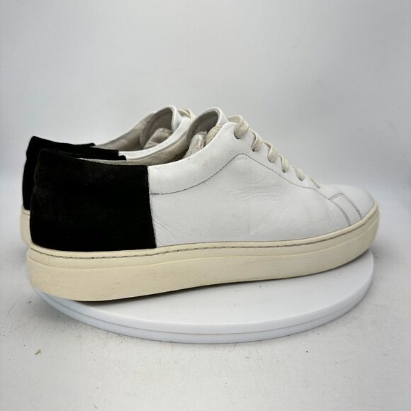 COS Low Top Trainer Men Size 10.5 Leather Casual Sneaker Shoes White Black - Picture 5 of 13